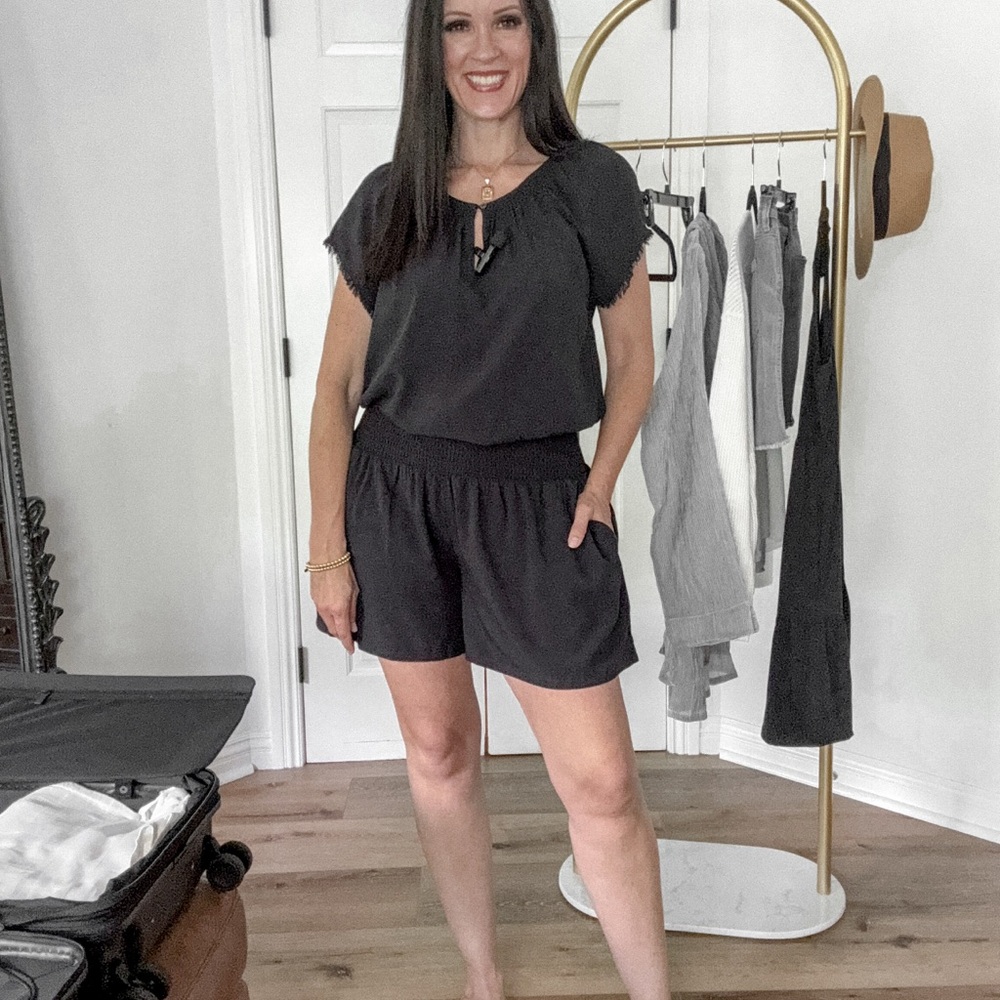 Carve Designs Black Two Piece Shirt and Short Set